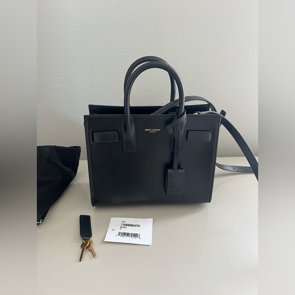 Saint Laurent Sac de Jour Nano in black smooth leather - Picture 8 of 14